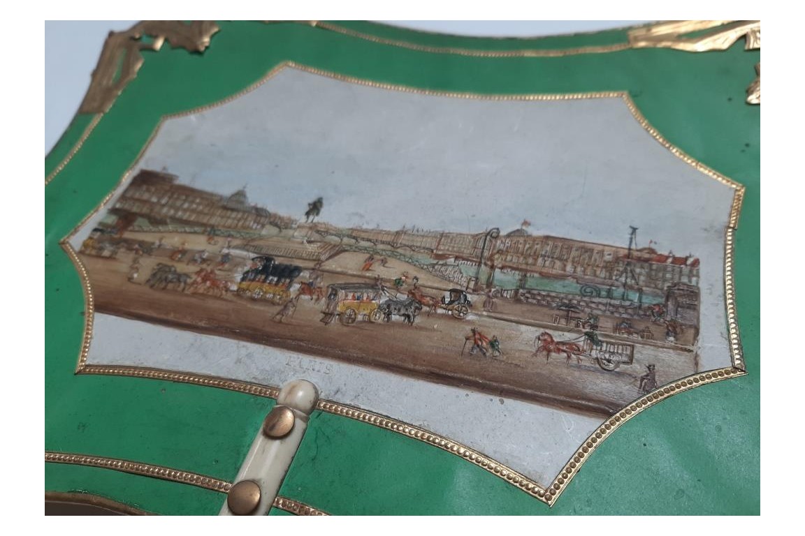 View of Paris from the Pont-Neuf, fixed fan circa 1830-40