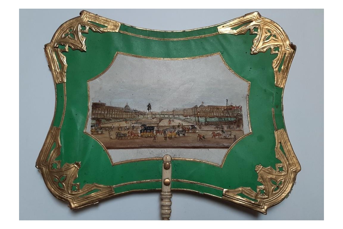 View of Paris from the Pont-Neuf, fixed fan circa 1830-40