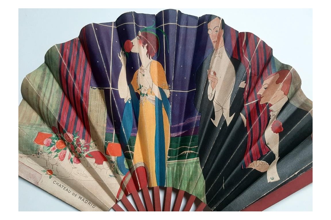 Parisian elegance. Fan by Paul Iribe for the Chateau de Madrid, 1912