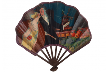 Parisian nights at the Bal du Moulin Rouge, fan circa 1910-20