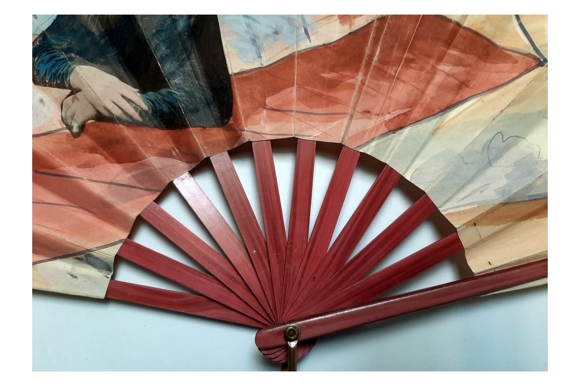 The theft of the Mona Lisa, fan by Lucot 1911