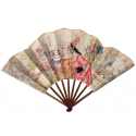 Old Paris at the 1900 Exposition universelle, fan and cards after Robida