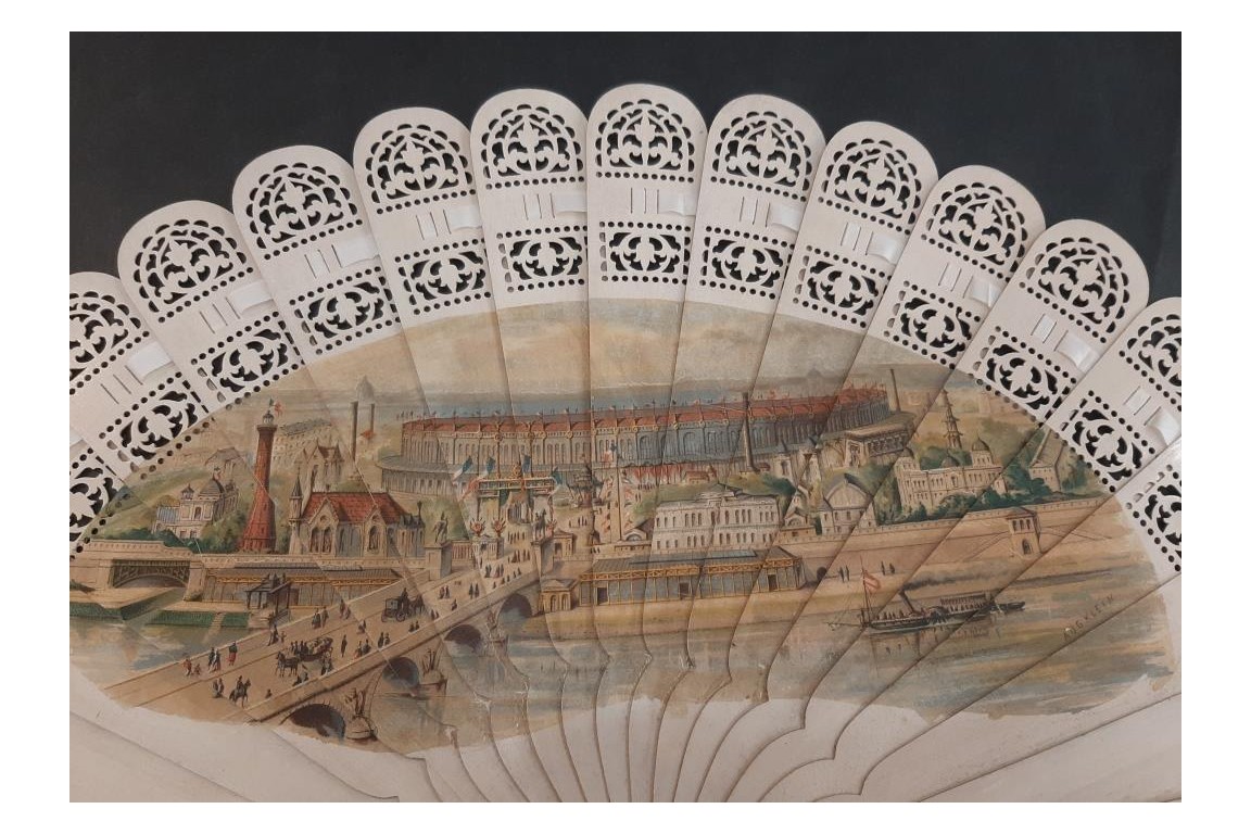 View of Exposition Universelle Paris of 1867, fan.