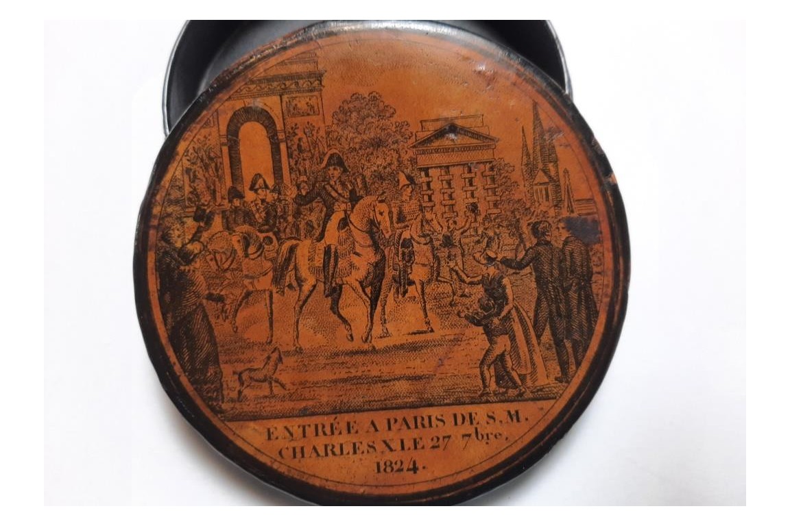 Entrée de Charles X à Paris, tabatière souvenir du 27 Septembre 1824