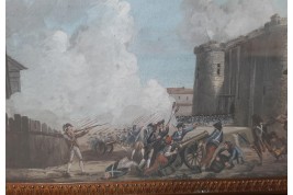 Prise de la Bastille le 4 juillet 1789, gouache de Vincent XIXème siècle