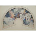 Bacchanalia, fan leaf in the style of Sheringham,  1900-1925