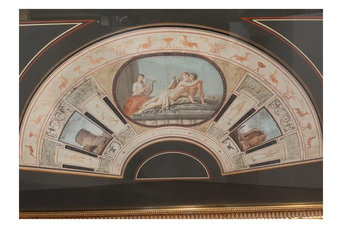 The pleasure of the body in Roman antiquity, Grand Tour fan leaf, late 18th century