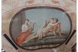 The pleasure of the body in Roman antiquity, Grand Tour fan leaf, late 18th century