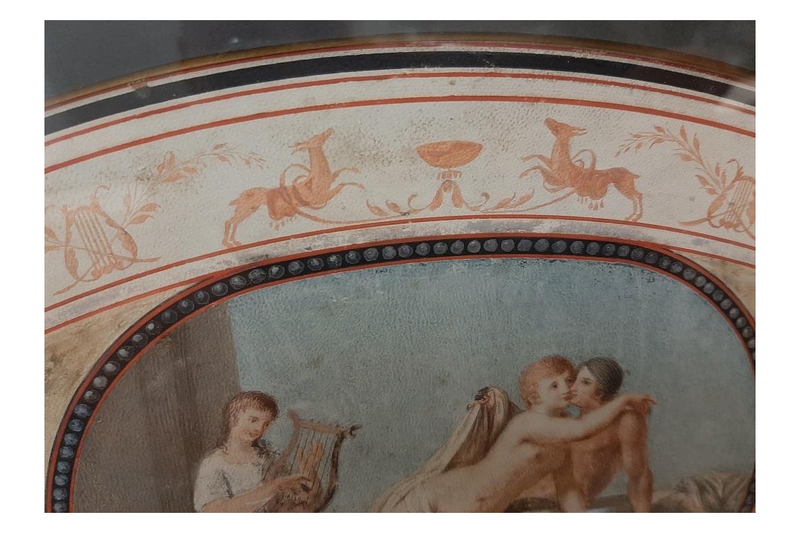 The pleasure of the body in Roman antiquity, Grand Tour fan leaf, late 18th century