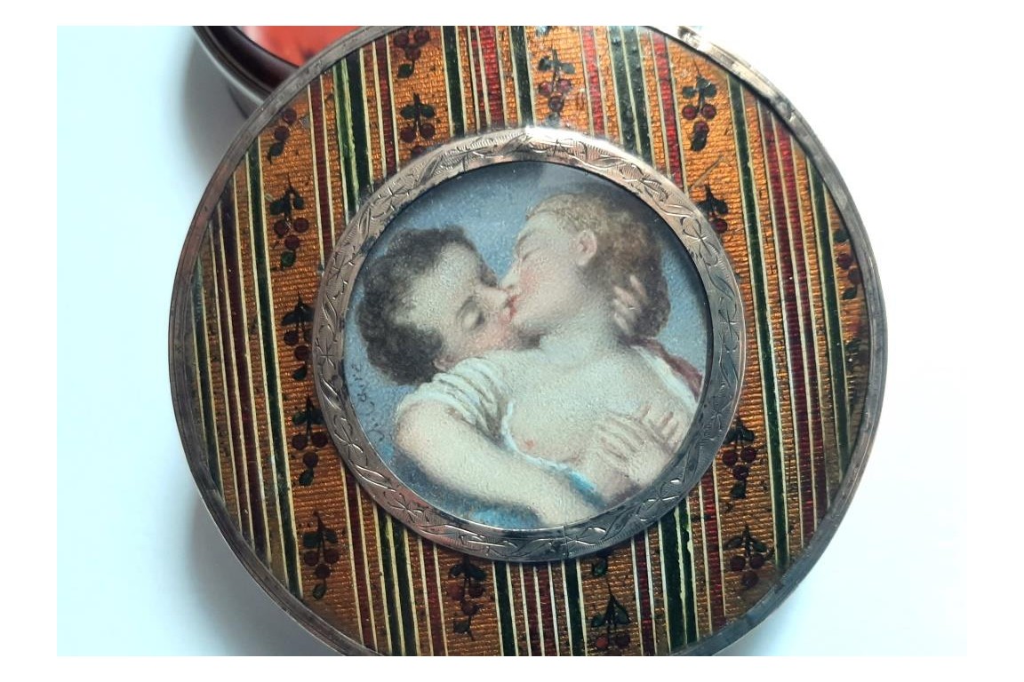 The erotic kiss after Fragonard, snuffbox 18th century