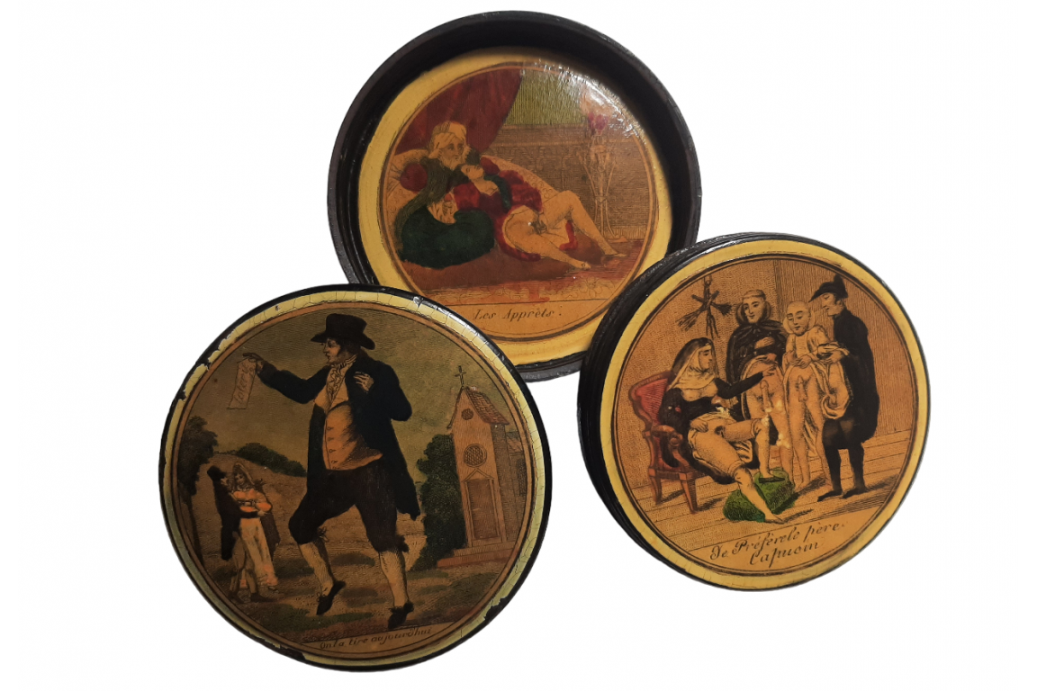 Sex lottery, erotic snuffbox, first half 19th century