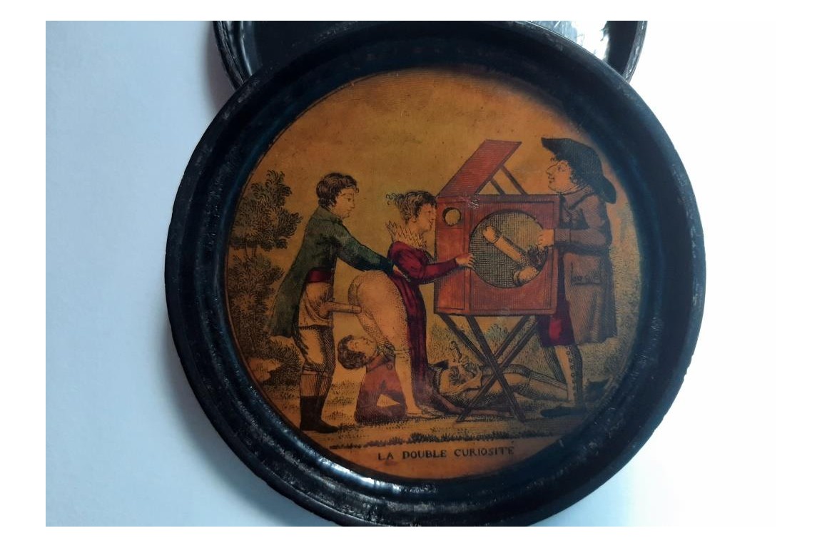 Seeing sex in the peep show, erotic snuffbox, 19th century