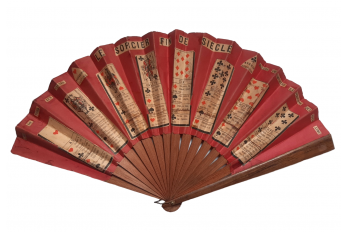 "Le Sorcier fin de siècle" or the art of card drawing. Cartomancy fan, late 19th century