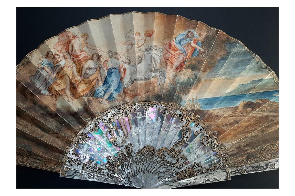 The Aurora, after Guido Reni. Fan circa 1860-70