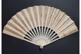 Souvenir of the first aerostatic balloons, fan circa 1900