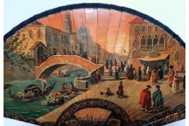 Sunset in Venice, fan circa 1900