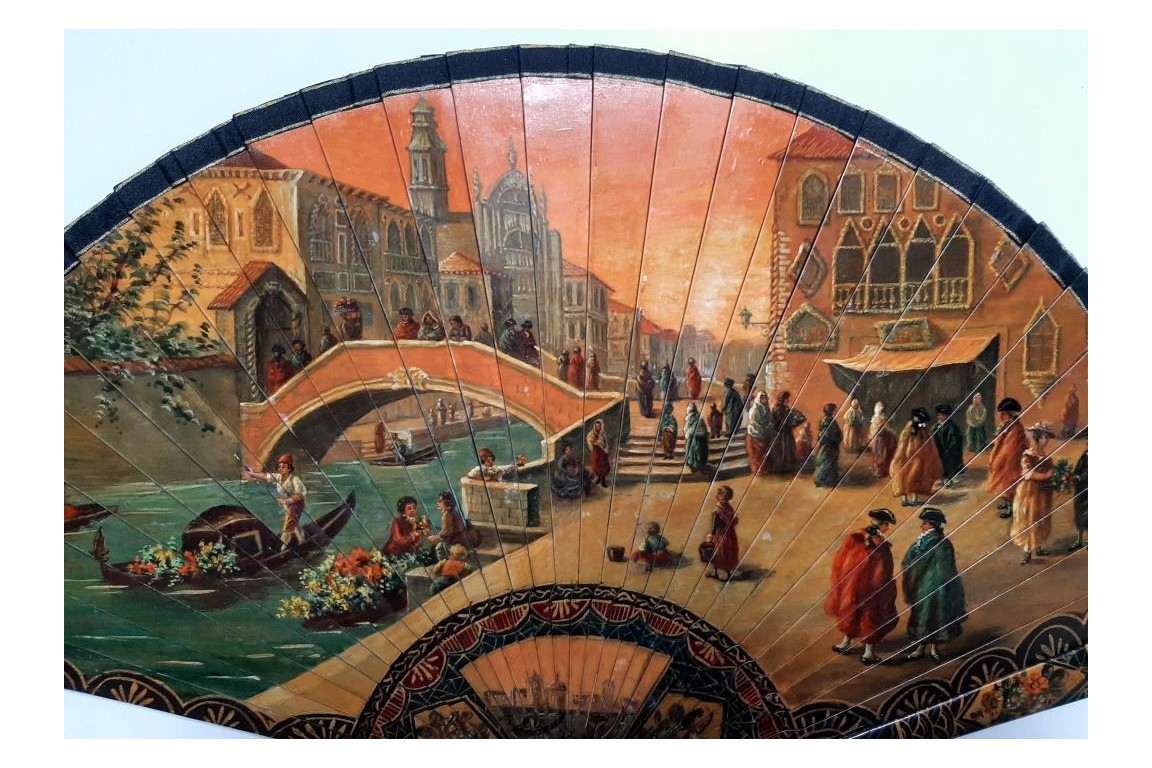 Sunset in Venice, fan circa 1900