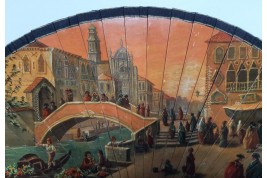 Sunset in Venice, fan circa 1900