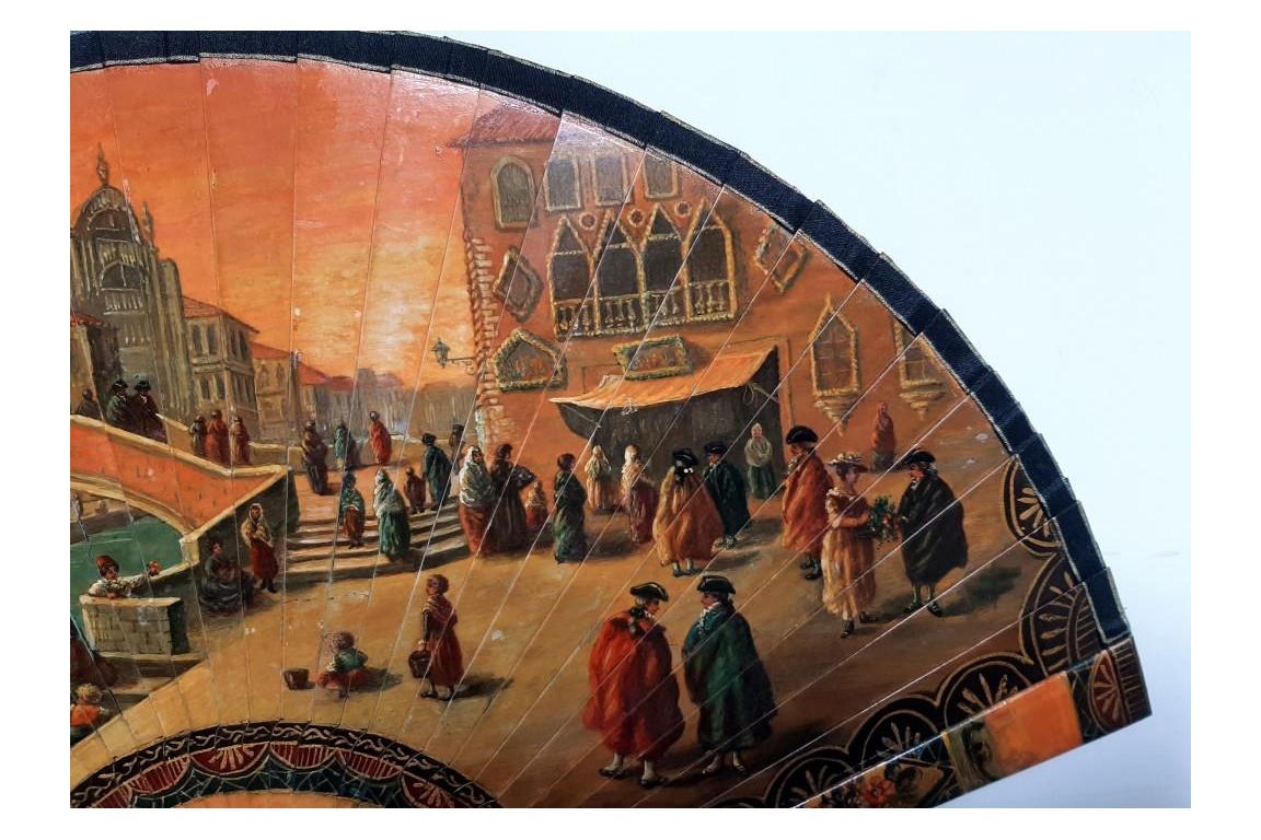 Sunset in Venice, fan circa 1900