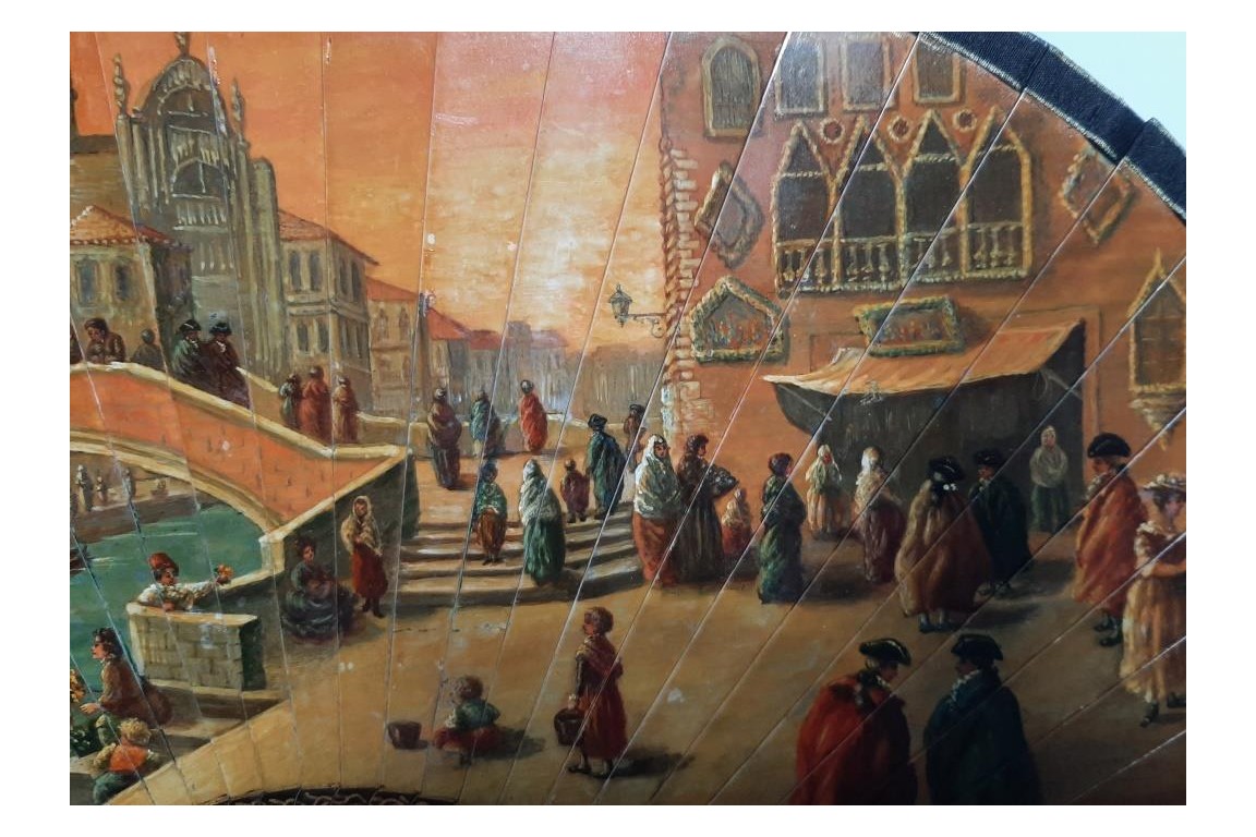 Sunset in Venice, fan circa 1900