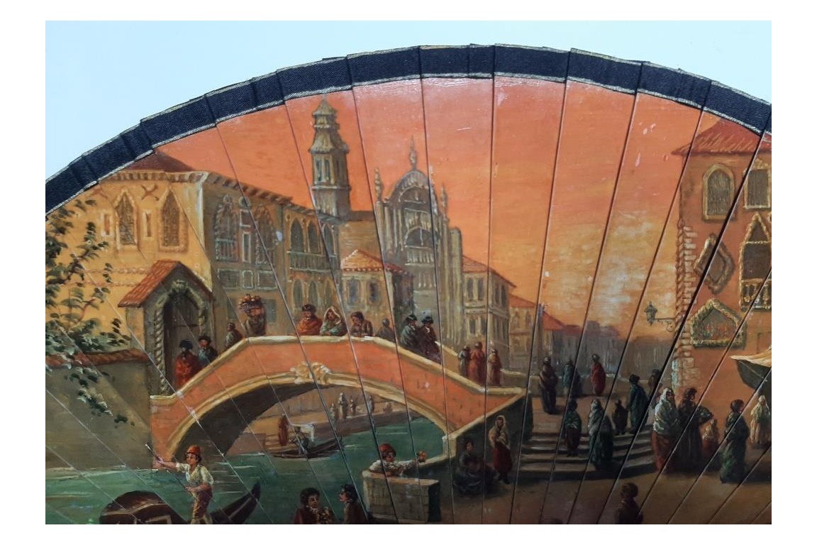 Sunset in Venice, fan circa 1900