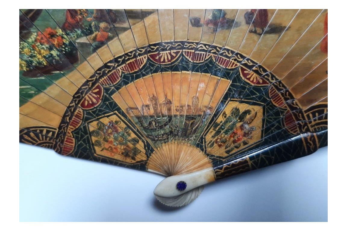 Sunset in Venice, fan circa 1900