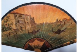 Sunset in Venice, fan circa 1900