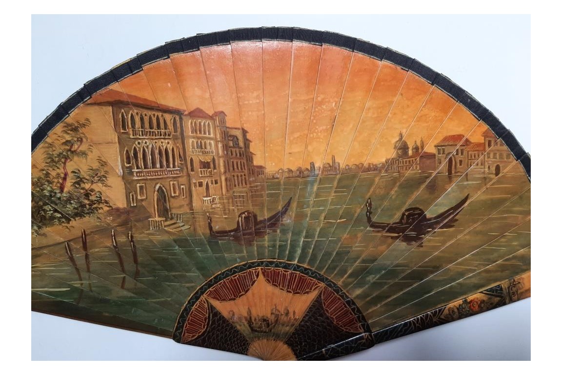 Sunset in Venice, fan circa 1900