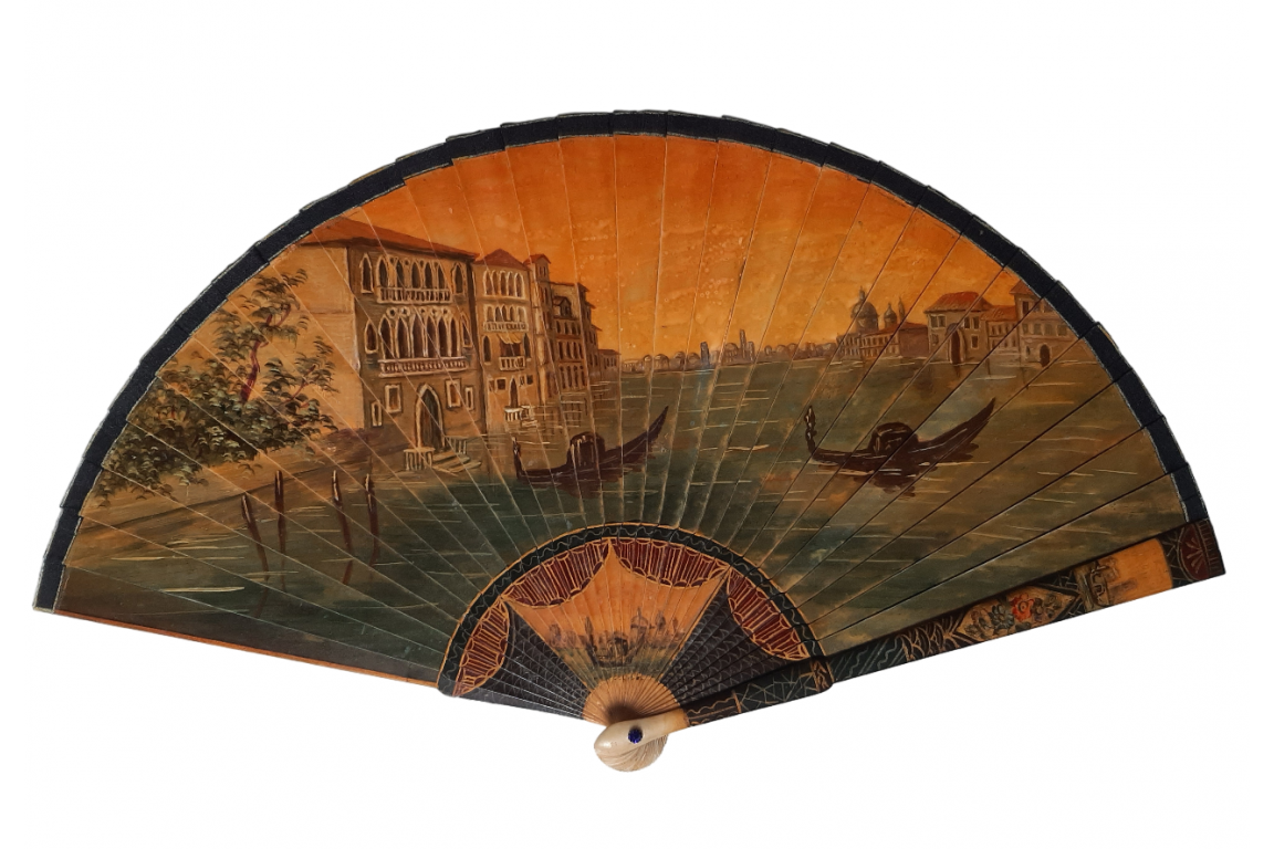 Sunset in Venice, fan circa 1900