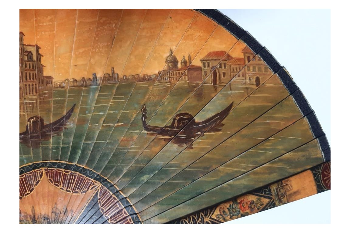 Sunset in Venice, fan circa 1900