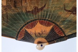 Sunset in Venice, fan circa 1900