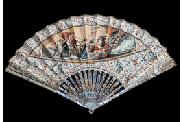 Apollo guiding the chariot of the Sun and preceded by Aurora, after Guido Reni. Fan circa 1770-80