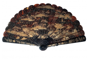 Japan, between sea and sky. 19th century fan