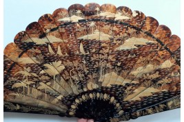 Japan, between sea and sky. 19th century fan