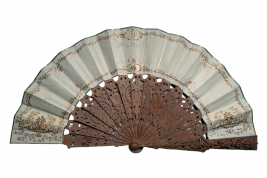 Coming by train to celebrate the harvest in Naples, fan circa 1863