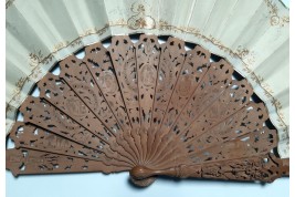 Coming by train to celebrate the harvest in Naples, fan circa 1863