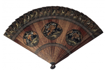 Chinese animals and nature, fan circa 1810-1820