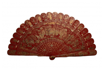 Luck and happiness. Chinese fan 19th century