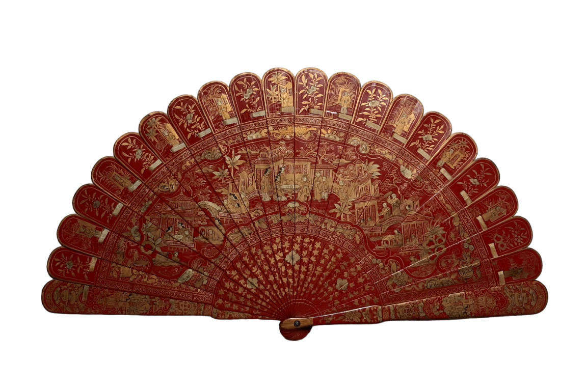 Luck and happiness. Chinese fan 19th century