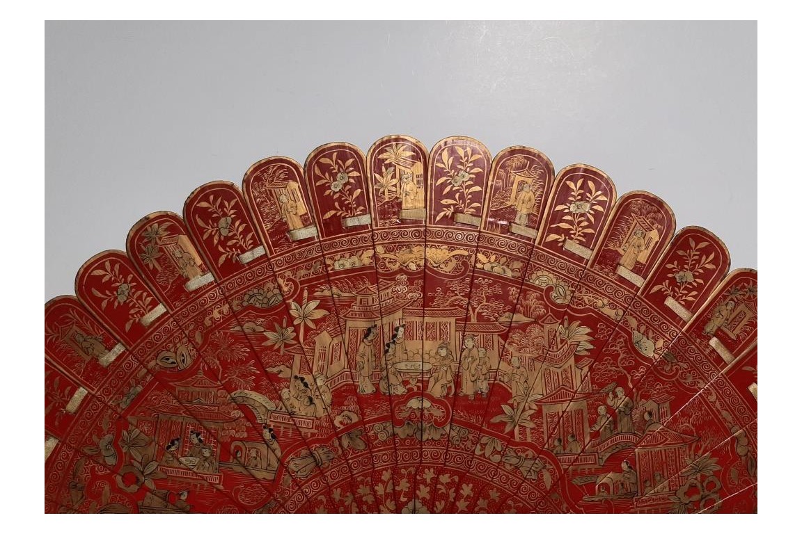 Luck and happiness. Chinese fan 19th century