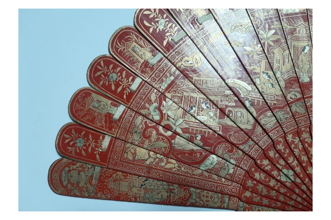 Luck and happiness. Chinese fan 19th century