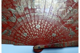 Luck and happiness. Chinese fan 19th century