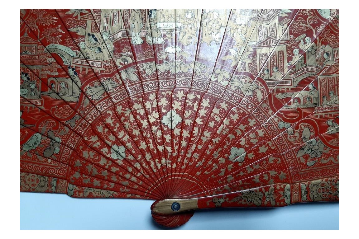 Luck and happiness. Chinese fan 19th century