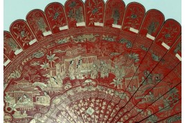 Luck and happiness. Chinese fan 19th century