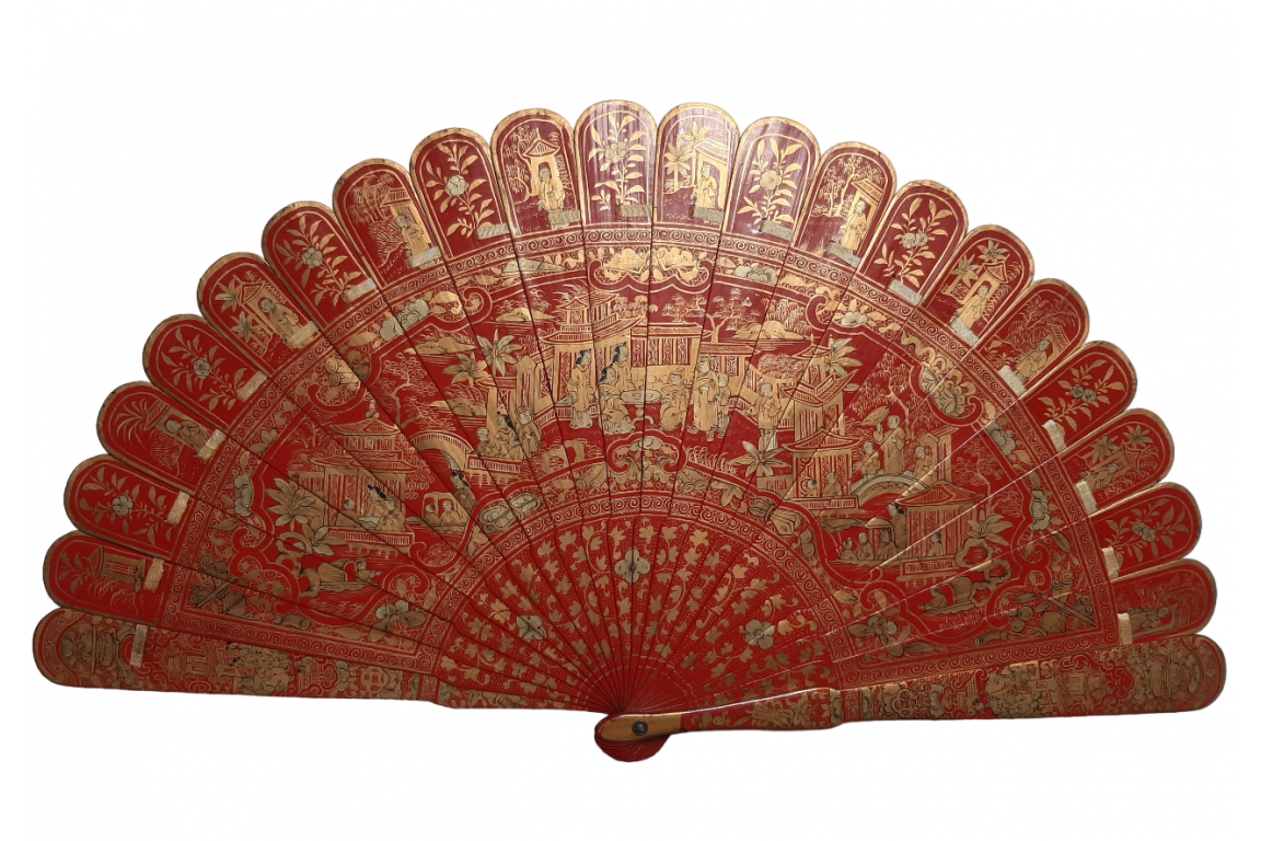 Luck and happiness. Chinese fan 19th century