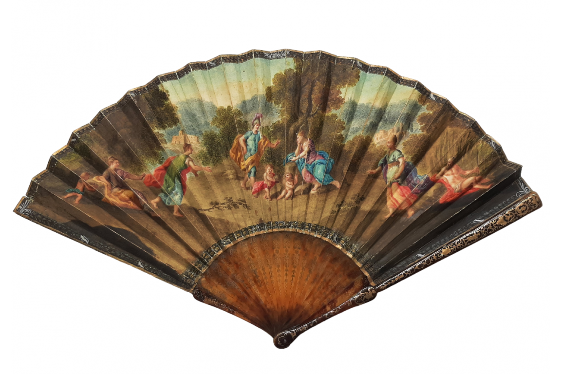 The repose of Diana disturbed, fan circa 1730