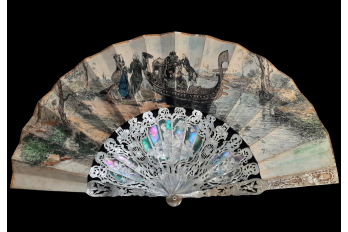 Gondola galante, fan circa 1860-80