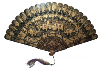 Black and gold China, 19th century fan