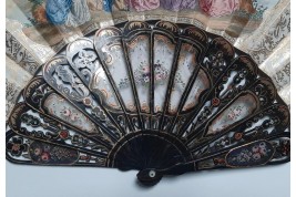 Gallantry with mica, fan circa 1860