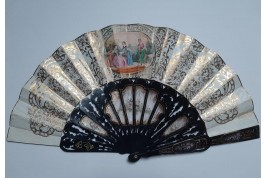 Gallantry with mica, fan circa 1860